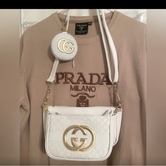 Handbags - 3 Piece Designer Inspired crossbody with adjustable strap.